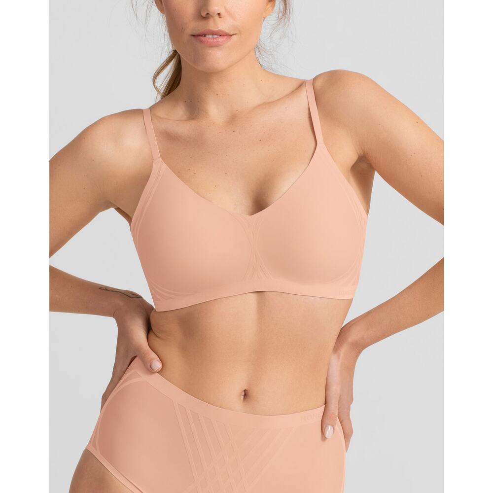 Honeylove Silhouette LiftWear Wire Free Bra Women's Blush Size Large